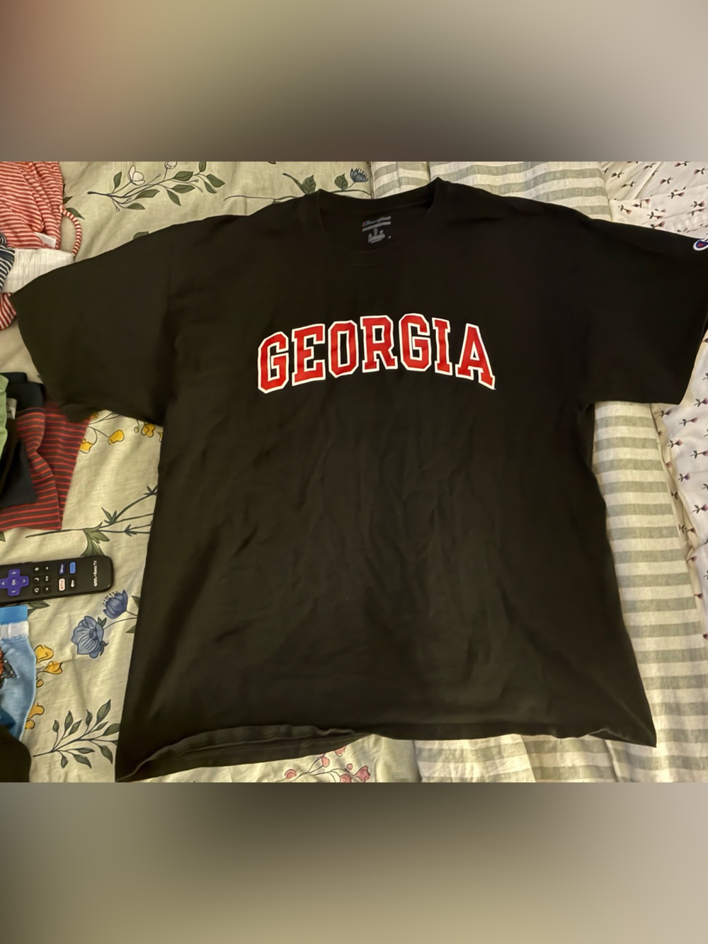 Champion Georgia Bulldogs Black T-Shirt with Red and White Lettering